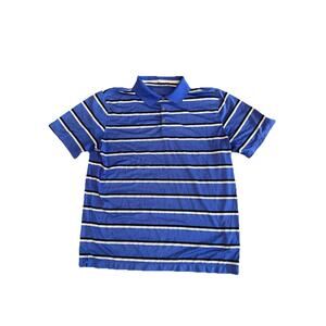 Nike Golf Dri-FIT Striped Polo Shirt Blue White Black Size XL Performance Mens